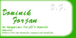 dominik forjan business card